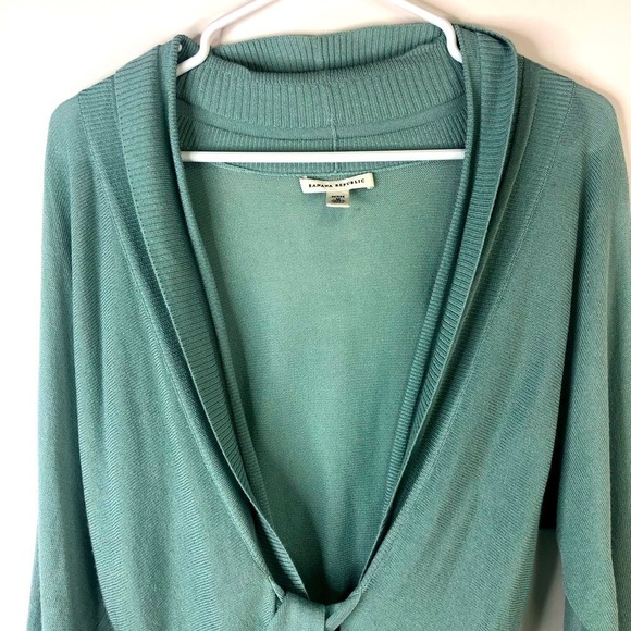 Banana Republic mint green lightweight open wrap cardigan 3/4 sleeve Med Petite - Picture 2 of 11